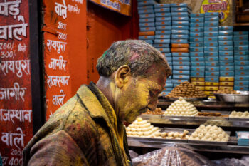 Holi à Varanasi, Uttar Pradesh, Inde (Inde).